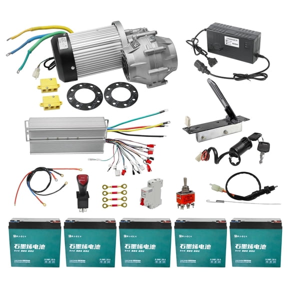 60V 2500W Electric Brushless DC Motor Kit 5000RPM with Differential Gearbox, Controller Rear Axle Motor 400N.m, 5000RPM for Golf Carts, Go Karts, ATVs, Quads, Buggy, 4 Wheelers DIY
