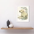 thumbnail image 2 of Labrador Retriever Dog Lying in Field Modern Linocut Illustration Art Print Framed Poster Wall Decor 12x16 inch, 2 of 5