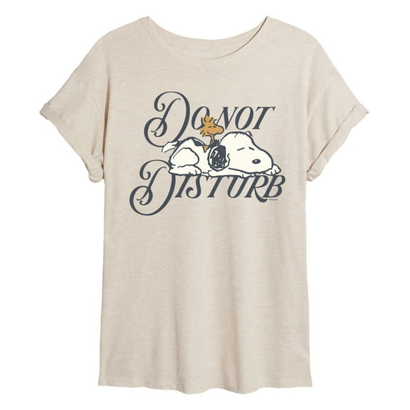 Peanuts - Do Not Disturb Snoopy - Juniors Oversized Graphic T-Shirt