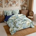 thumbnail image 2 of Manfei Animal Peacock Full Size Bedding Sets 7 Pieces,Watercolor Flowers Full Size Bed in a Bag,Reversible, 2 of 6