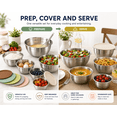 thumbnail image 6 of NULAS 6-Piece Stainless Steel Mixing Bowl Set with Lids, Nesting Metal Bowls for Kitchen – 4.5/3.5/2.5/2/1.5/1 qt, Great for Prep, Baking & Serving, Multicolor, 6 of 7