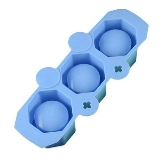 Oleegame 1PC Baby Popsicle Molds 3 Cell Ice Cream Maker Lolly Mould Tray Kitchen Frozen Ice Cream DIY Mold Blue