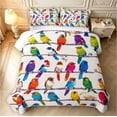 thumbnail image 2 of Erosebridal Rustic Bird Wildlife Bed Spread Queen,Watercolor Branch Queen Coverlet Set,White Blue,3 Pieces,1 Quilt and 2 Pillowcases, 2 of 7