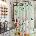 thumbnail image 4 of Shower Curtain for Bathroom Easter Pastoral Flower Rabbit Waterproof Bath Curtains Shower Curtains with Hooks,Spring Plant Leaf Green Wooden Bathroom Curtain Privacy Drapes for Bathtubs 72x72in, 4 of 8