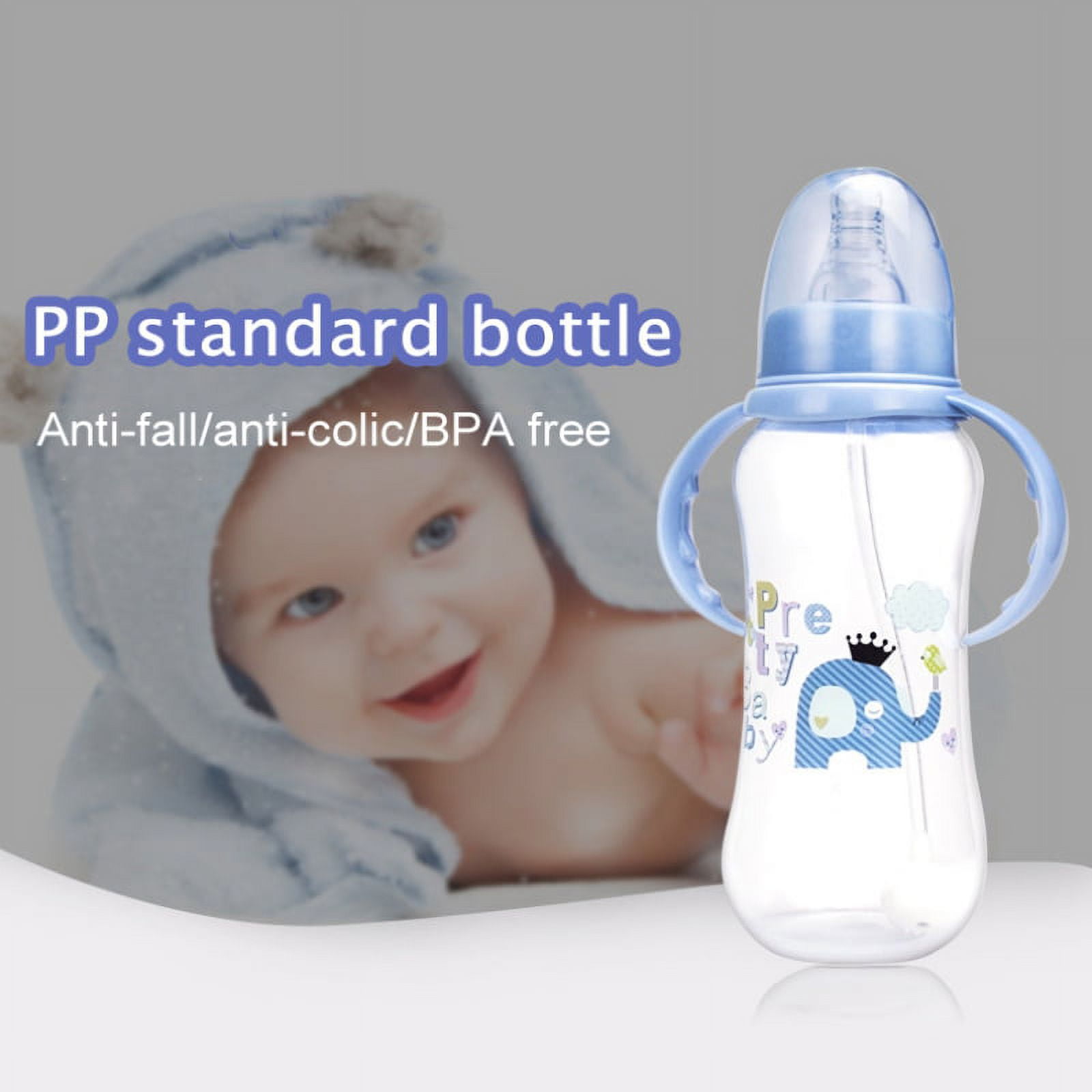A Pink 0-3 Year Old Baby Standard Caliber Pp Milk Bottle With Handle  Anti-colic Bottle And Anti-suffocation Bottle