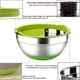 thumbnail image 5 of Cuencos para mezclar de acero inoxidable con tapas herméticas, 6 cuencos de metal anidados de base plana de silicona de colores, líneas de medición para suministros de cocina (coloridos), 5 of 7