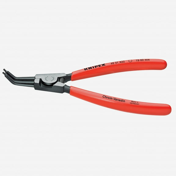 Knipex 45 Degree Angled Tip External Circlip Pliers 19-60 mm dia - Plastic Grip