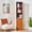 Dark Oak, variant on LJAN 70.86" Tall Bookshelf Bookcase, 5-Tier Narrow Storage Cabinet with Door, Free-Standing Cube Display Shelf, Combinable Wood Bookcase Organizer for Living Room Bedroom Dining Room