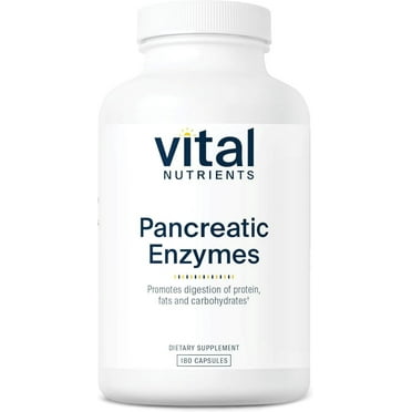 Vital Nutrients Pancreatic Enzymes 1000mg (Full Strength) | Pancreatin Digestion Supplement with Protease, Amylase & Lipase | Digestive Enzymes | Gluten, Dairy, and Soy Free | 180 Capsules