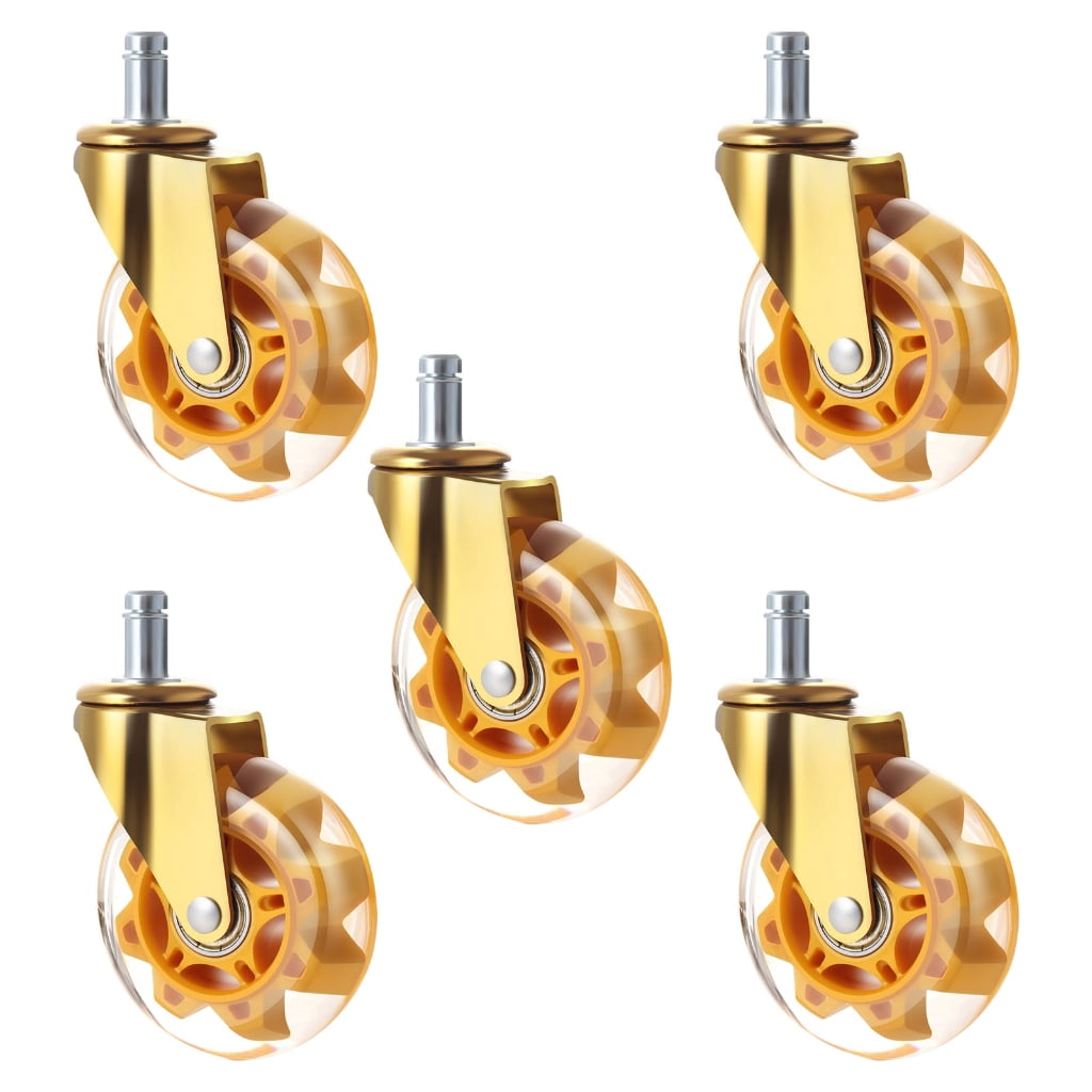 360 Swivel Office Chair Casters Heavy Duty Transparent Wheels Quiet Rolling Design