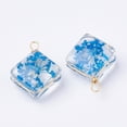 thumbnail image 2 of 2pcs 2 Pcs Rhombus Glass Pendants with Dried Flower Inside Brass Findings Jewelry Making Charms for Women DIY Necklace Bracelet Earring Jewelry Craft Keychain Making 21-22x16x9mm Hole: 2mm, 2 of 2