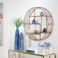thumbnail image 4 of Sagebrook Home Round 31.5" Wood / Metal Wallshelf, Bronze, 4 of 7
