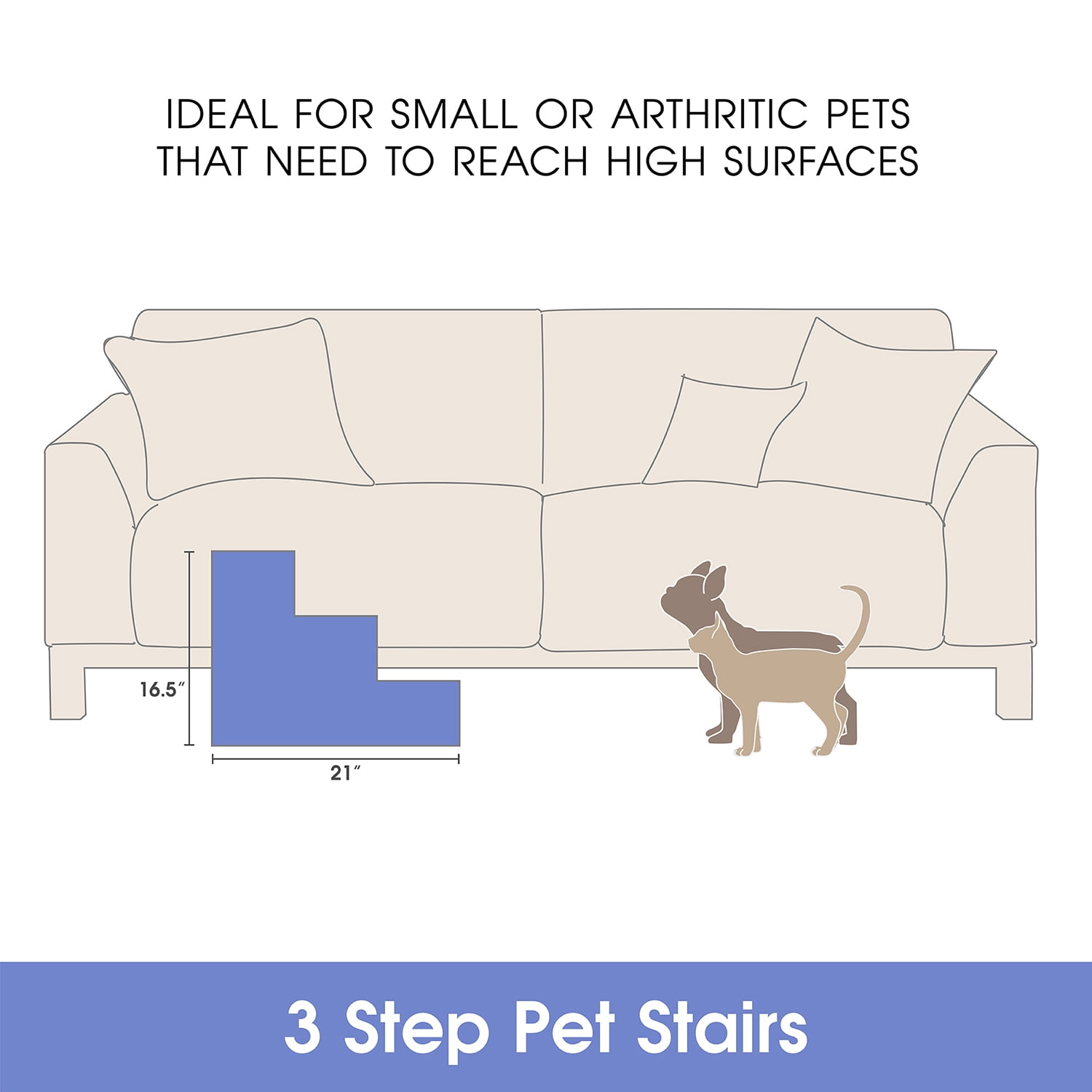 Pefilos 28" Pet Stairs for Small Dogs, 4-Step Dog Ramp for Beds and Couch, Non-Slip Balanced Indoor Step, Gray Pefilos 28" Pet Stairs for Small Dogs, 4-Step Dog Ramp for Beds and Couch, Non-Slip Balanced Indoor Step, Gray