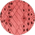 thumbnail image 1 of Ahgly Company Machine Washable Indoor Round Abstract Red Modern Area Rugs, 3' Round, 1 of 4