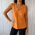 thumbnail image 6 of Warop Woman's Round Neck Tank Top, Sleeveless with Fringe Detail, Cotton Linen Blend Solid Color for Casual Daily Wear, 6 of 9