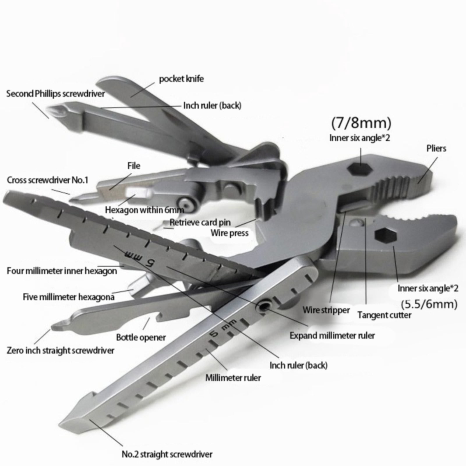 for Compressor Pocket Multitool Multitool Pliers Tool Pliers Screwdriver Card Needle Wire Stripper Multi Tool Portable Folding Multitool Plier Ideal Gifts For Dad