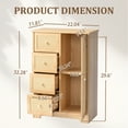 thumbnail image 4 of Ktaxon Wooden Bathroom Floor Cabinet, Side Storage Organizer with 4 Drawers, 1 Cupboard & 2-Shelves, Rattan, 4 of 20