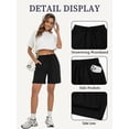 thumbnail image 6 of TEMOFON Shorts for Women Summer Wide Leg Athletic Shorts with Pockets Comfy Elastic Waist Drawstring Lounge Shorts L, 6 of 8