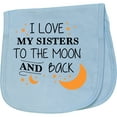 thumbnail image 2 of Inktastic I Love My Sisters to the Moon and Back Baby Burp Cloth, 2 of 3