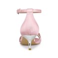 thumbnail image 4 of BLISSFUL STEP Women's Rhinestone Mesh Kitten Heels Sandals Pink (Size 7.5), 4 of 7