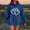 Blue Sweatshirt for Winter, variant on Women's Heart Print Sweatshirt Casual Loose Crewneck Hoodies Long Sleeve Shirts Trendy Pullover Tops Shirt With Pockets Blue S