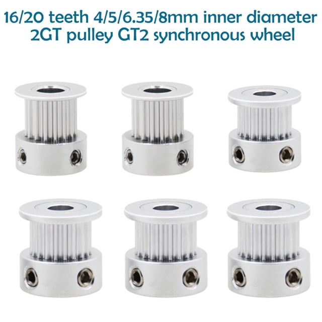3D Printer Parts GT2 Timing Pulley 16 Tooth 2GT 20 Teeth Aluminum Bore 5mm 8mm Synchronous Wheels Gear Part For Width 6/10mm ,Easy Installation