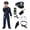 Blue, variant on 9‑Piece Kids Police Pretend Play Costume Set, Role Play Dress‑Up Outfit for Boys 3‑10 Years Old, Navy Blue