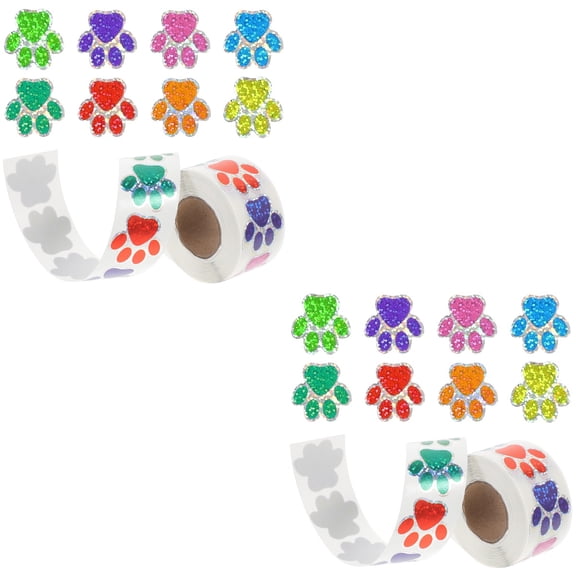 FRCOLOR 2 Rolls  Dogs Paw Print Sticker Wall Sticker Paw Bathtub Decal Animal Footprint Wall Art Decoration
