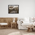 thumbnail image 2 of Classic Canal Neighborhood Scenery Landscape Painting Jet Black Framed Art Print Wall Art, 2 of 6