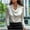 White, variant on XPMWRP Women's Satin Silky Cowl Neck Drape Ruched Front Long Sleeve Blouse Shirt Top Casual Dressy Loose Clothing Gold M
