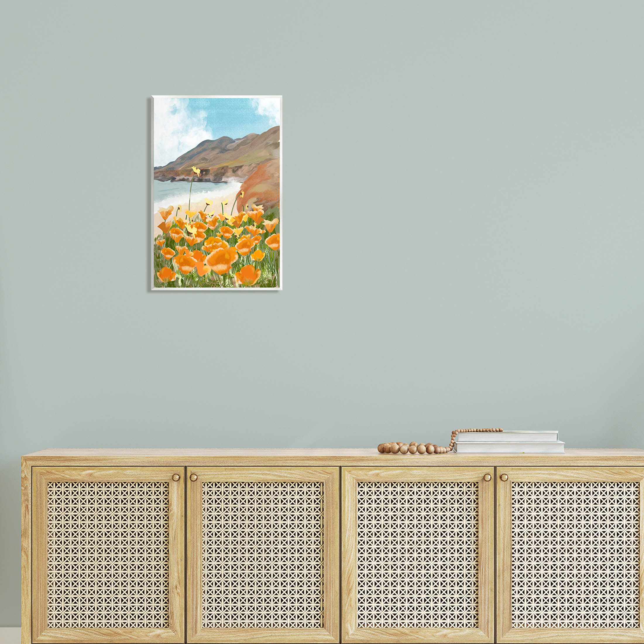 Stupell Industries Coastal Flower Meadow Blooming Graphic Art Unframed Art Print Wall Art, Design by Ashley Singleton