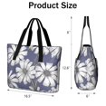 thumbnail image 3 of Floral Women's Large Foldable Tote Bag with Zipper - 20L Travel Carryall Shoulder Bag Weekender Handbag for School, Work, Gym, Shopping - Fits 15.6" Laptop, Folds Into Pouch, Purple, 3 of 6