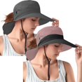 thumbnail image 1 of Rosoz Cola de Caballo Sombreros de Sol para Mujer Protección UV Malla Plegable ala Ancha Senderismo Playa Pesca Verano Safari, 1 of 1
