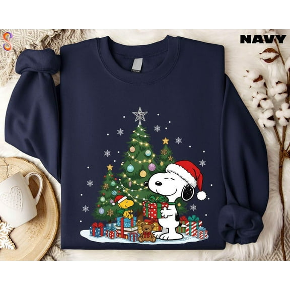 Xmas Peanuts Sweatshirt, Dog Cartoon Sweatshirt, Winter Holiday Sweatshirt - Sizes S-5XL ,Art Print JSC
