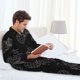 thumbnail image 4 of Balery White Pineapples Pijama para Hombre de Dos Piezas con Manga Larga, Conjunto de Dormir y Descanso Suave con Bolsillos-XX-Large, 4 of 5