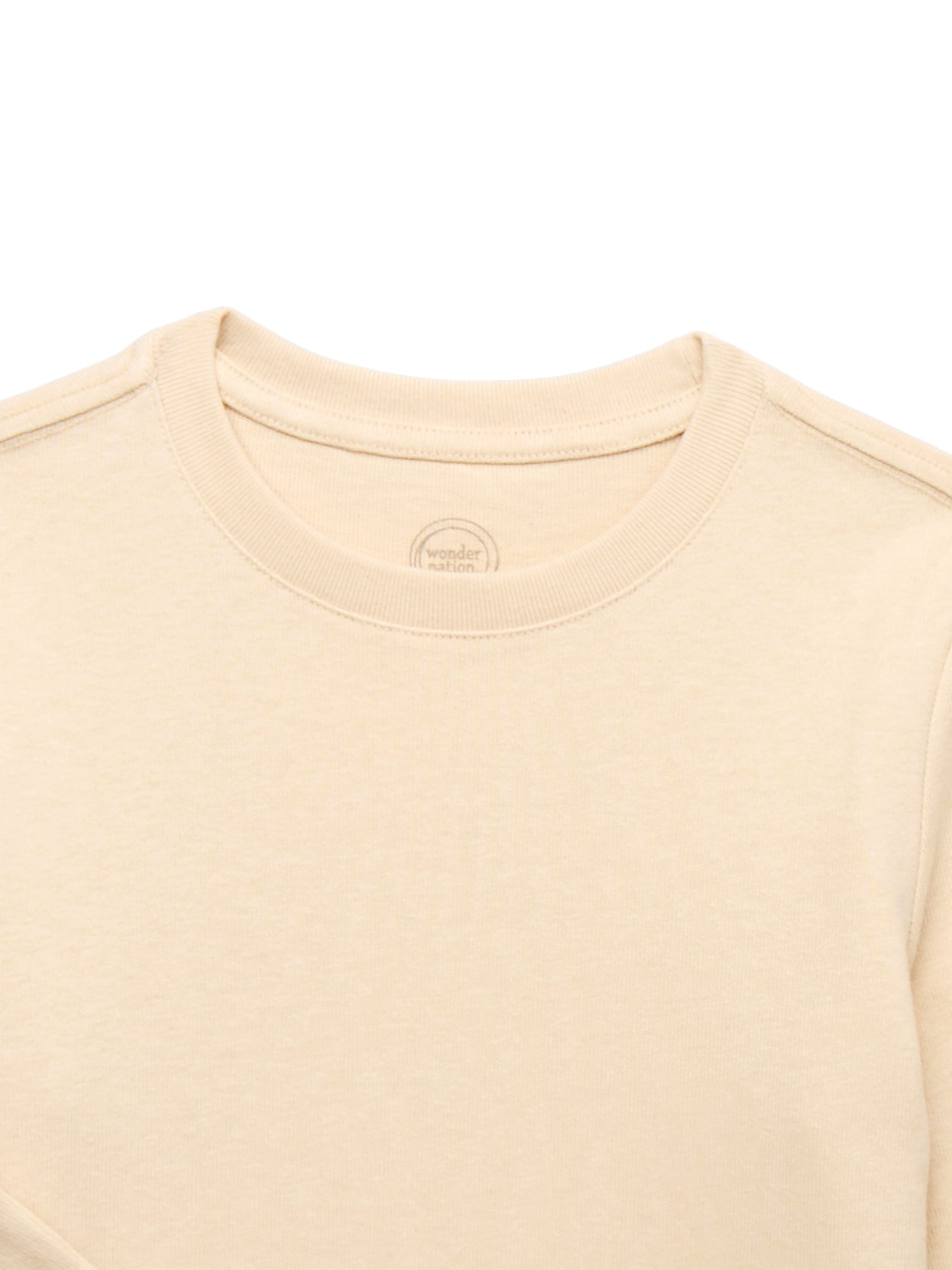 Wonder Nation Boys Heavyweight Long Sleeve T-Shirt, Sizes 4-18 & Husky