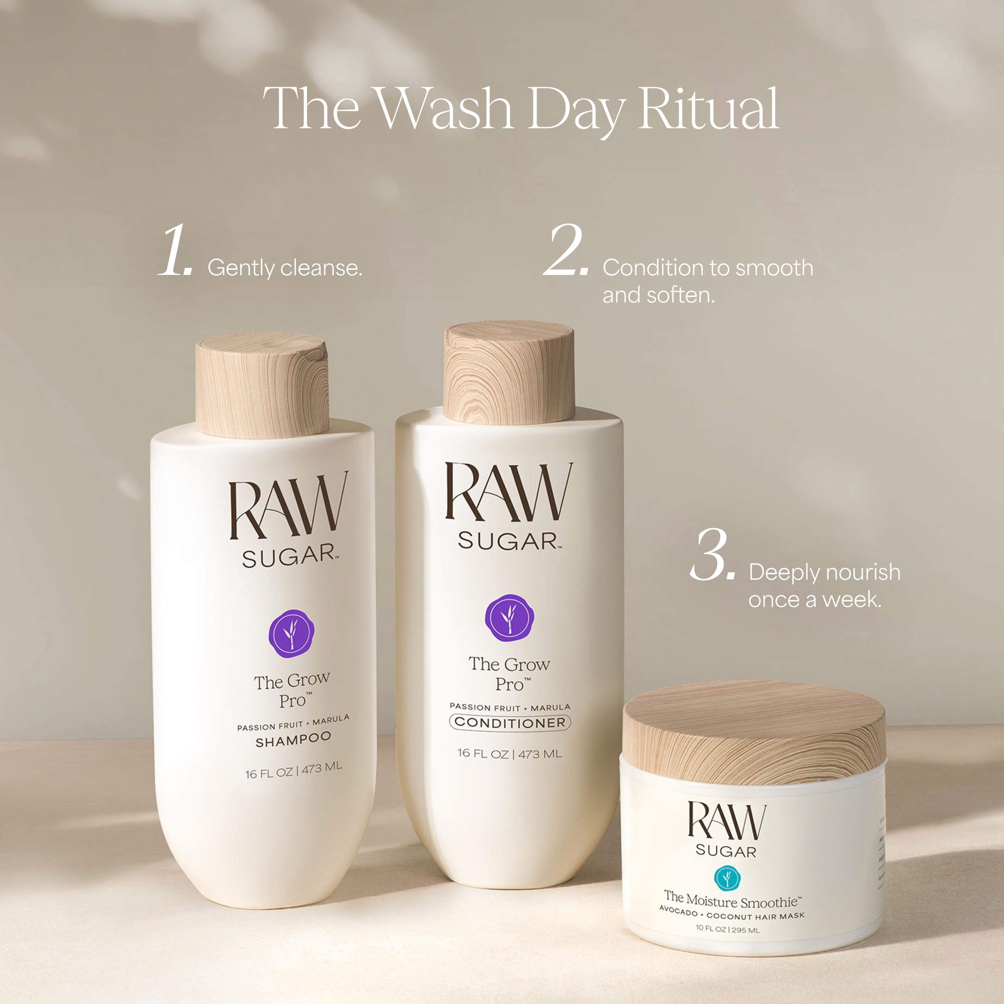Raw Sugar The Grow Pro Conditioner, Passion Fruit + Marula, 16 fl oz