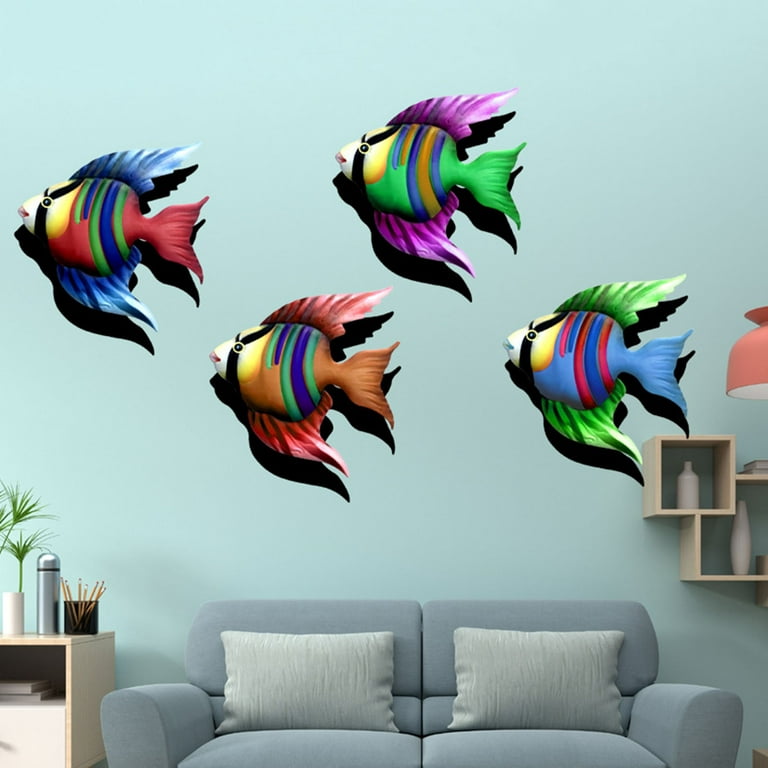 Liffy Large Blue Metal Marlin Fish Wall Decor-36 inch Tropical Fish Wall Art for Pool,Bathroom,Bedroom-Impressive & Attractive Statement Piece, Size
