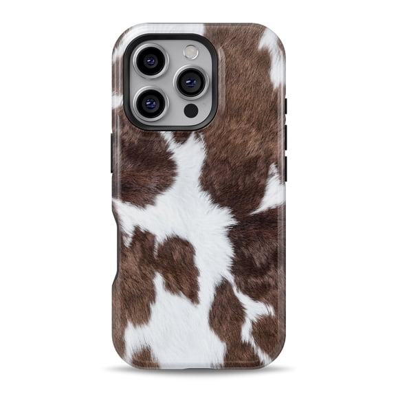 DesignSkinz Scratch-Resistant Hard Slim Case Compatible with iPhone 16 (Compatible with MagSafe) - Modern Cowhide Chic V3