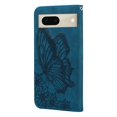 thumbnail image 3 of For Google Pixel 7 5G 6.3" Large Butterfly Pattern Embossed Strong Magnetic Attachment/Closure, Card Slots/Pocket, PU Leather Flip Wallet Case ﻿,Blue,For Pixel 7 5G, 3 of 6