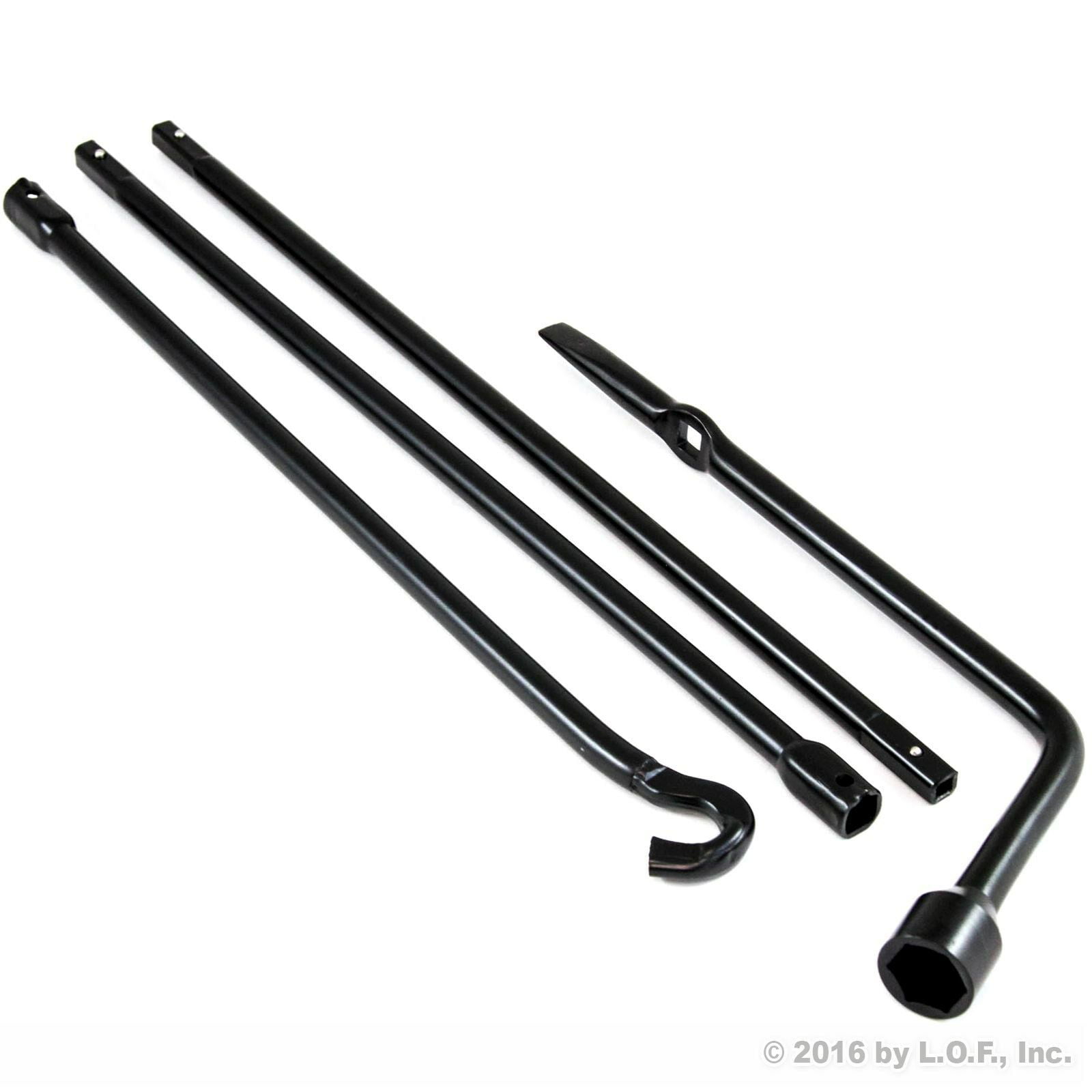 for 2005-2013 Toyota Tacoma Jack Spare Lug Wrench Tire Tool Kit 4PCS Spare Tire Lug Wrench Spare Tire Tool Kit Lug Wrench Tool Tire Repair Set Repair Tools Set with Carrying Pouch Bag Black