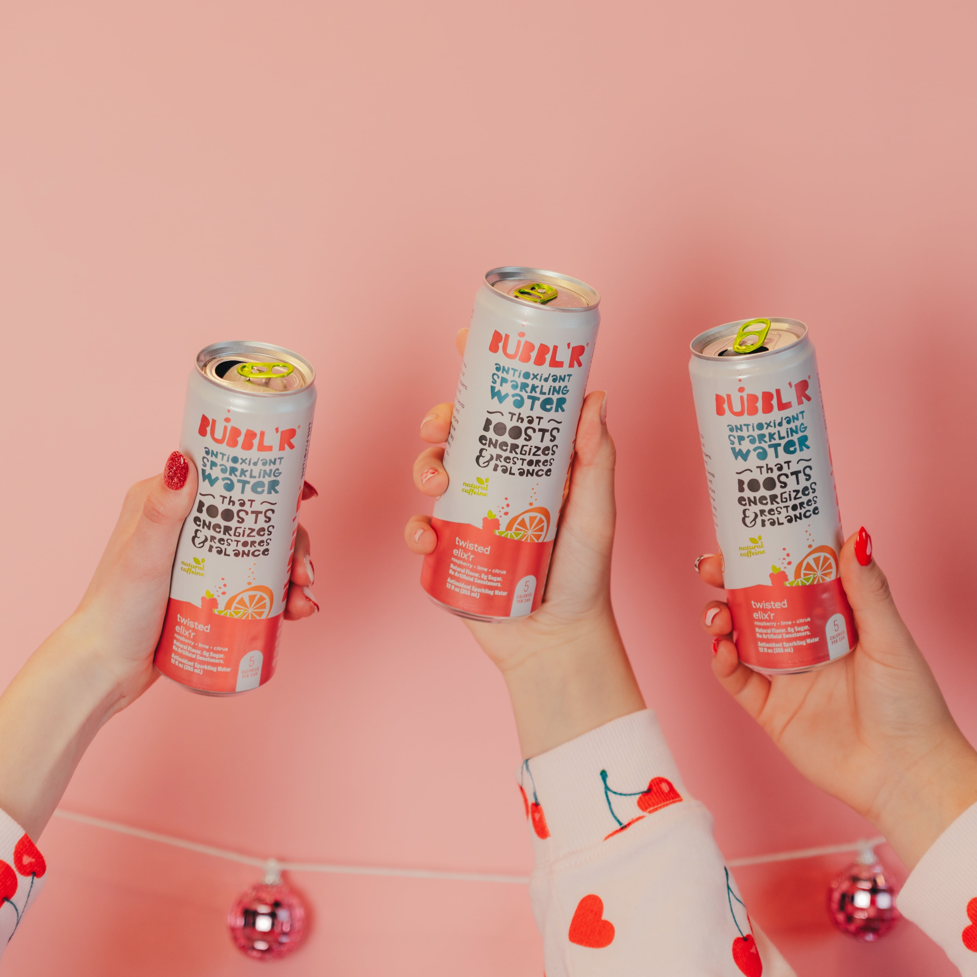BUBBL'R Antioxidant Sparkling Water, Twisted Elix'r, 12 fl oz, 6 Pack Cans