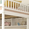 thumbnail image 5 of Harper & Bright Designs Full Size Loft Bed with Desk, Wooden Loft Bed Frame with Staircase and Shelves for Bedroom, White, 5 of 9