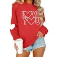 thumbnail image 4 of BEFOKA Valentine'S Day Crew Neck Sweatshirts Love Heart Printed Womens Blouses Basic Tops Pullover Sweatshirts Spring Fall Graphic T-Shirt Holiday Going Out Tee Tops, 4 of 9