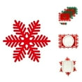 thumbnail image 1 of Christmas Placemat Xmas Theme Anti-scalding Hollow Out Cup Bowl Dish Plate Tableware Mat Dining Table Decoration Daily Use, 1 of 8