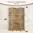 thumbnail image 2 of 4 Panels Room Divider,Privacy Wooden Screenwith Shelves,Room Separators Divider Wall, Folding Room Dividers for Room Partition Separation, Partition Wall for Home Office, Study, Art Display,Natural, 2 of 7