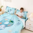 thumbnail image 3 of Erosebridal Nautical Coastal Personalized Gifts Bed Sheets,Blue Kawaii Axolotl Alphabet P King Sheets For Kids 4-Piece, 3 of 6