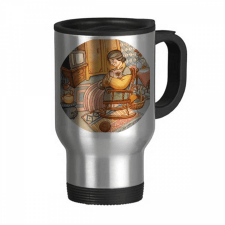 

Miaoji Painting Watercolor Cat Wool Granny Travel Mug Flip Lid Stainless Steel Cup Car Tumbler Thermos