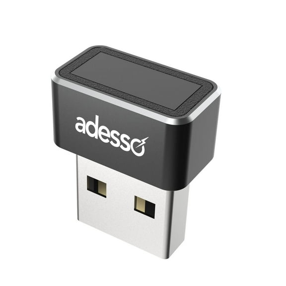 Adesso USB Fingerprint Reader Windows Hello Compatible Built-in Biometric Security AES256 Encryption Made in Taiwan TAA Compliant AFP-100-TAA