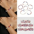 thumbnail image 2 of Pack of 6 Patriotic Beaded Bracelets American Flag Star Charm Jewelry Set, 2 of 15